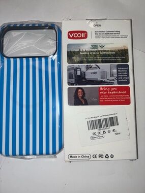 Blue Striped iPhone 17 Pro Max Case | Magnetic TPU Slim Cover